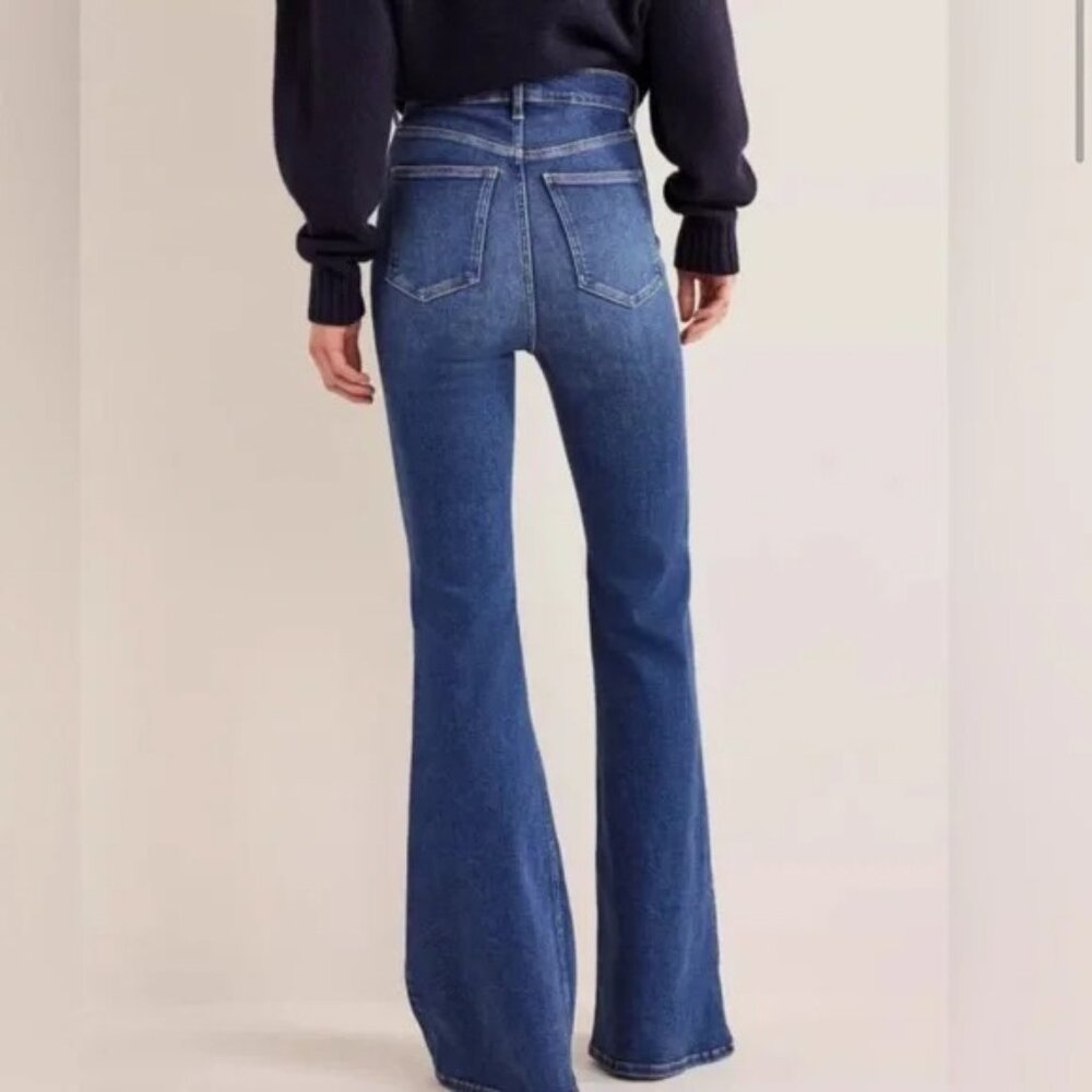 BODEN Ultra High Rise Super Flare Blue Jeans Size 29 Length 32 Inseam - Picture 2 of 9